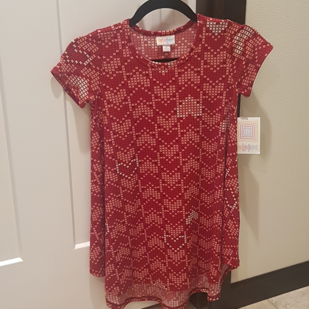 Lularoe kids Dress size 8 • pixilated hearts ♡